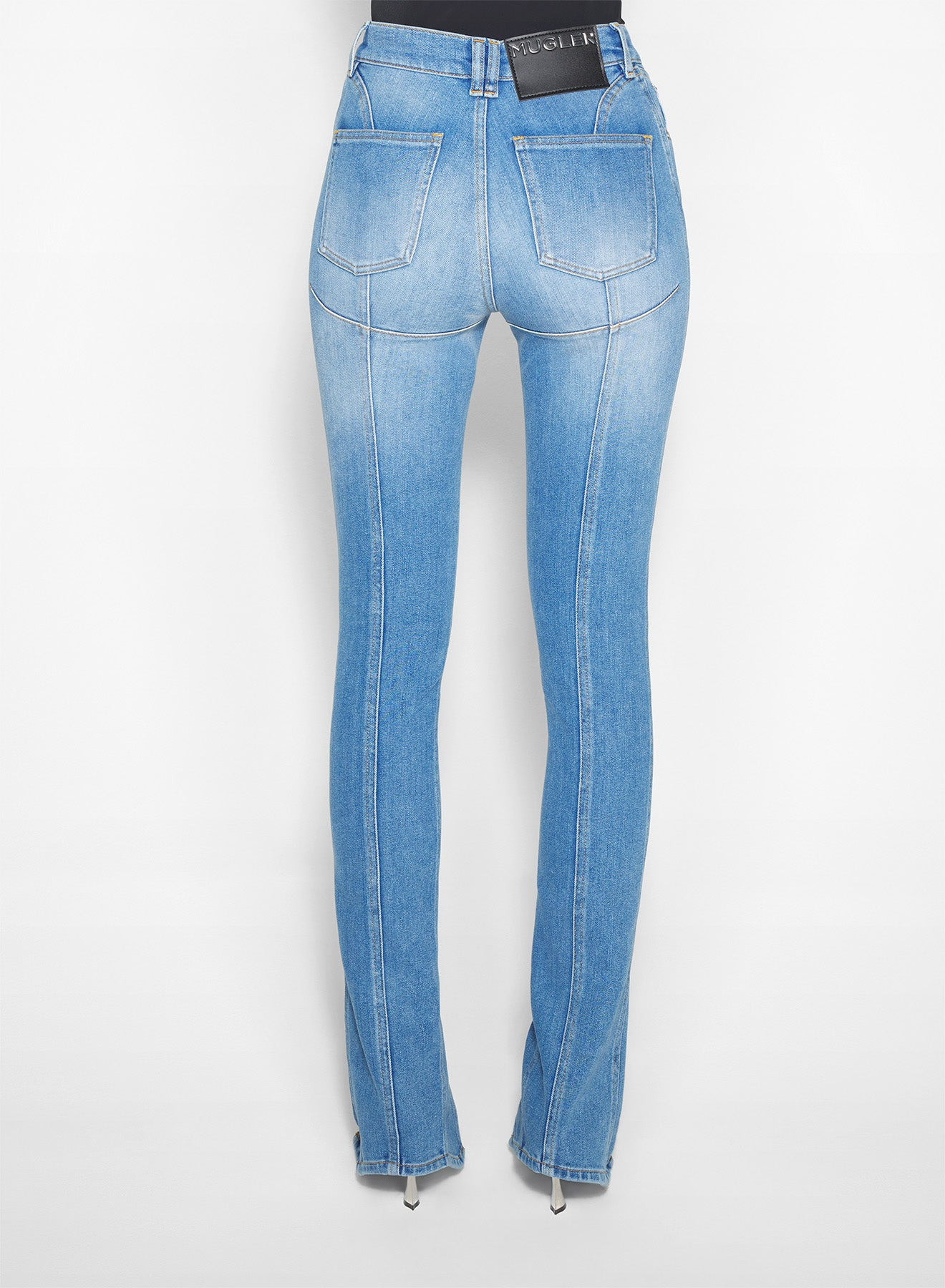 pierced blue denim skinny jeans - 4