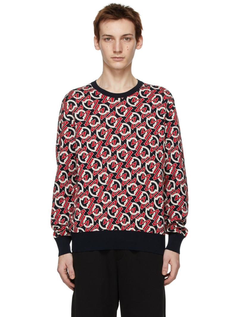 Black & Red Knit Logo Sweater 1