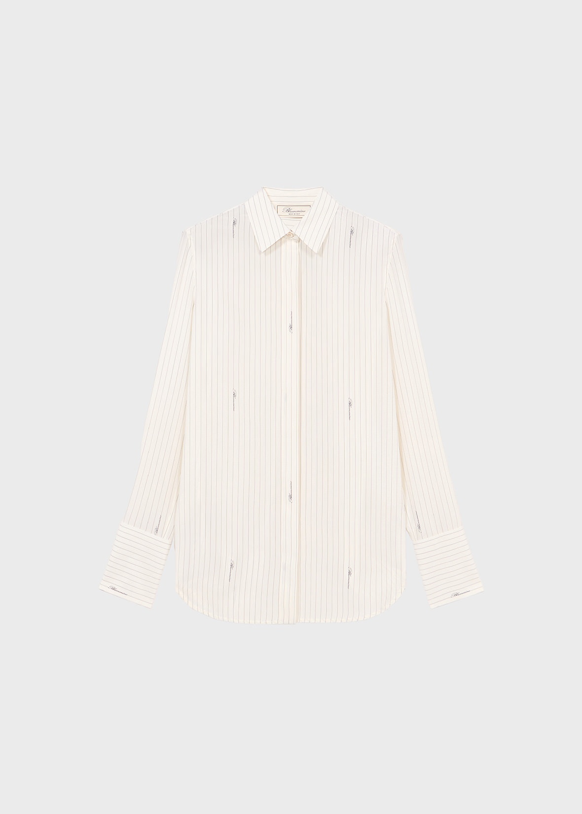 STRIPED CRÊPE DE CHINE SHIRT WITH LOGO - 1