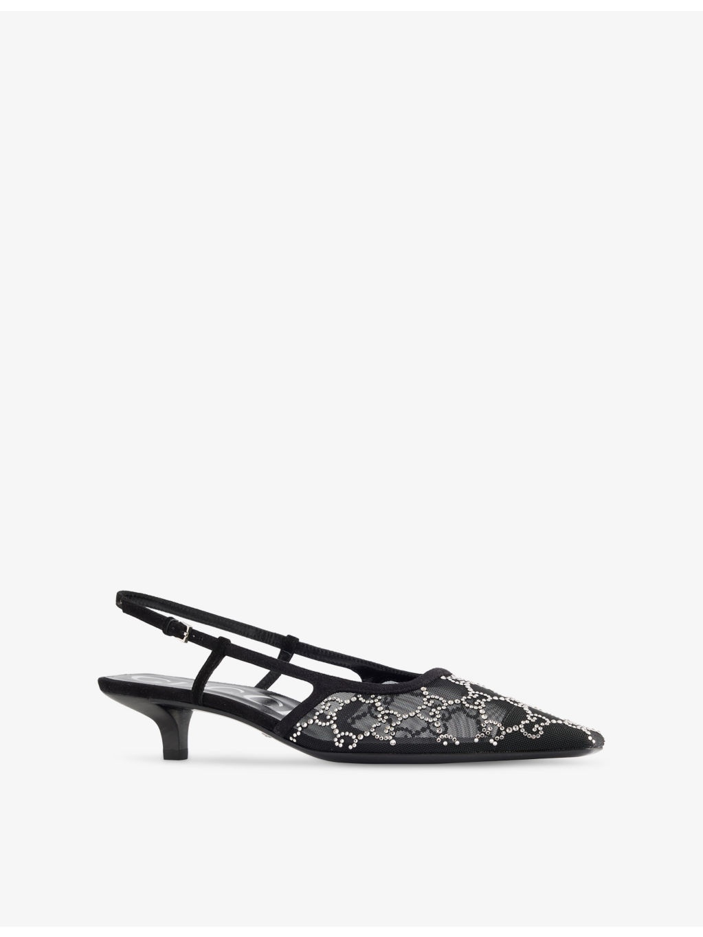 GG Crystal 35 Mesh Slingback Pumps - 3