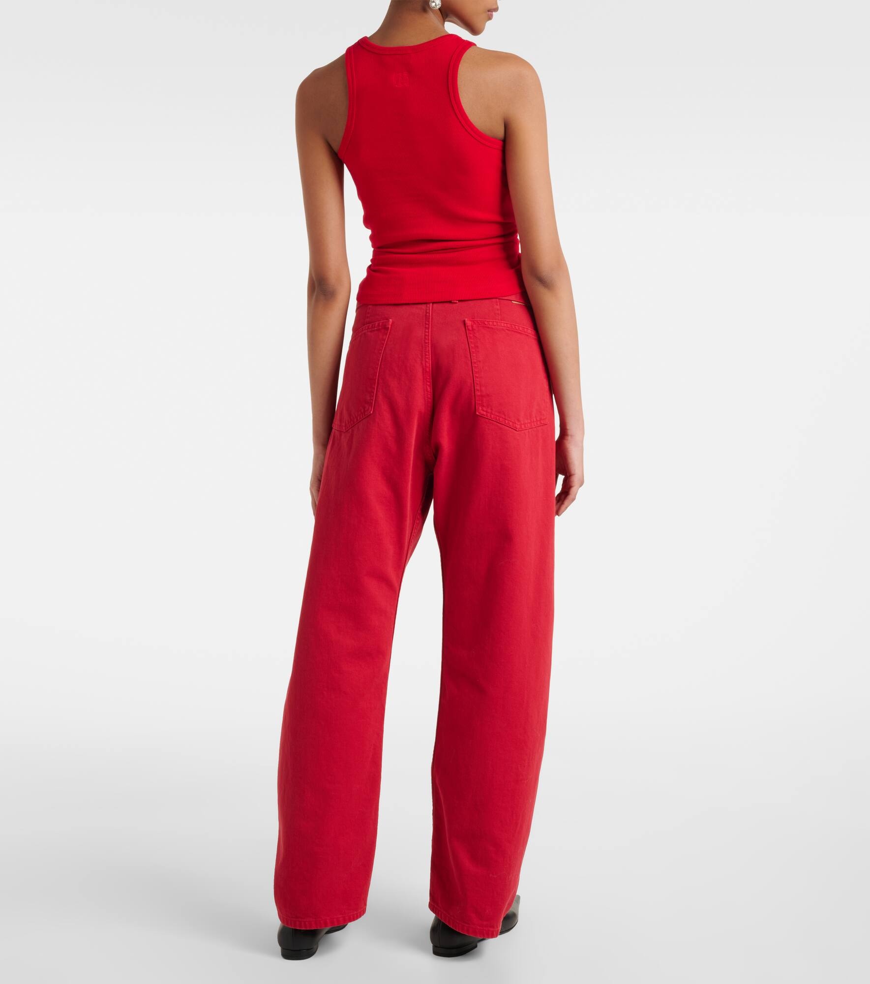 MAGDA BUTRYM Gathered cotton-blend tank top | mytheresa