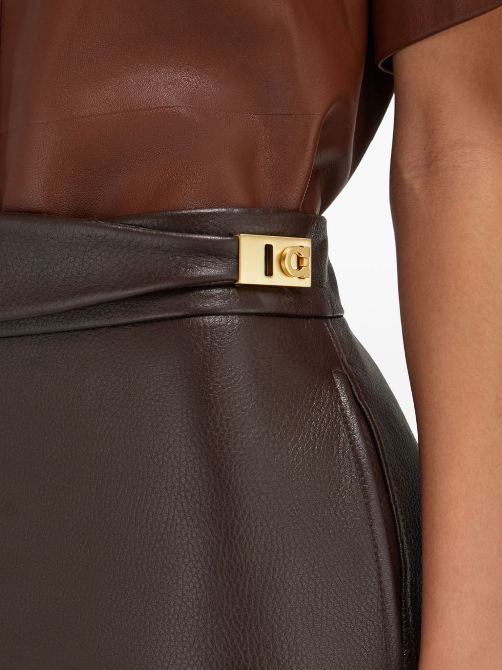 leather slit maxi skirt - 5