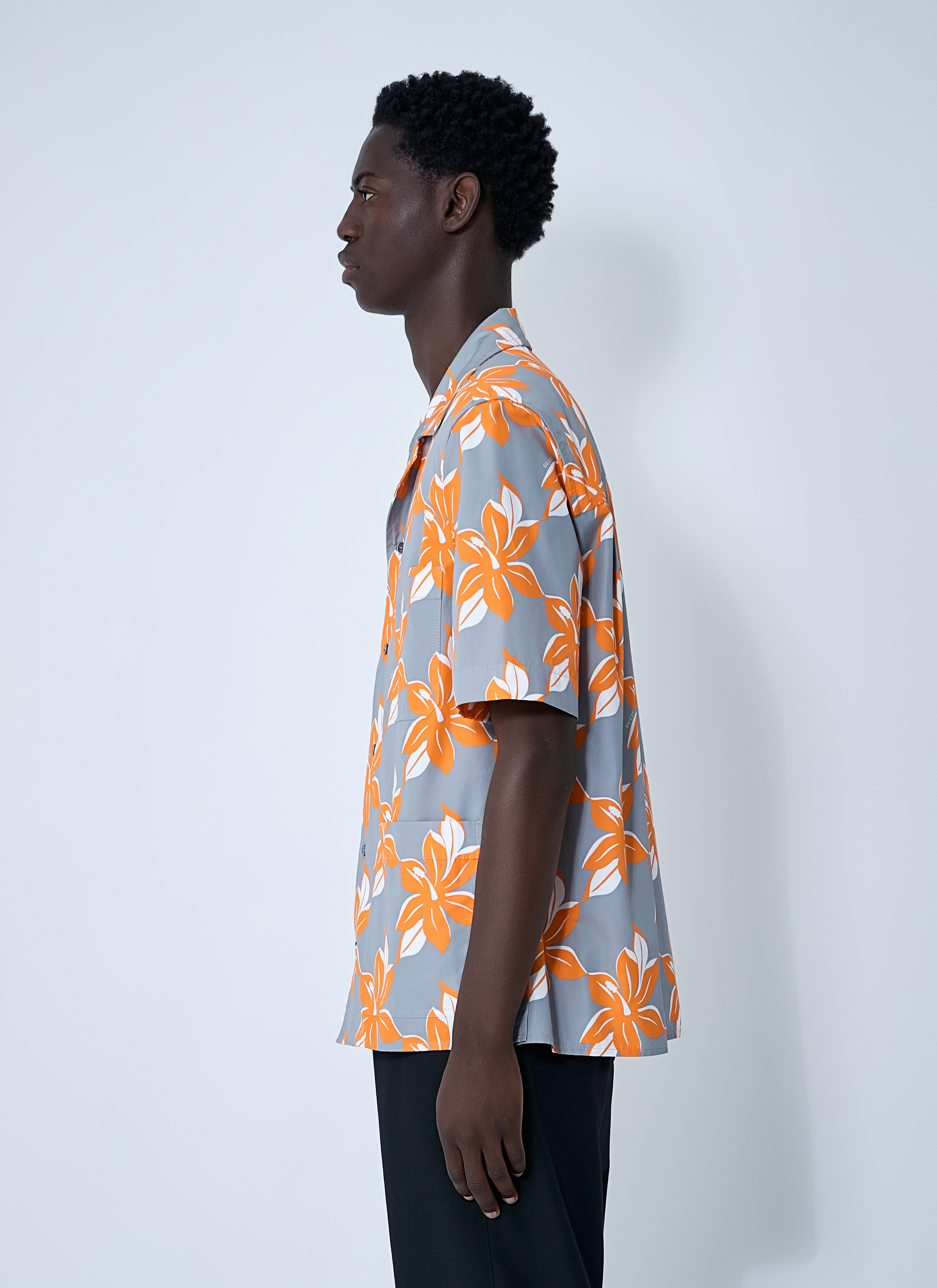 Gucci Men Printed Cotton Poplin Shirt - 3