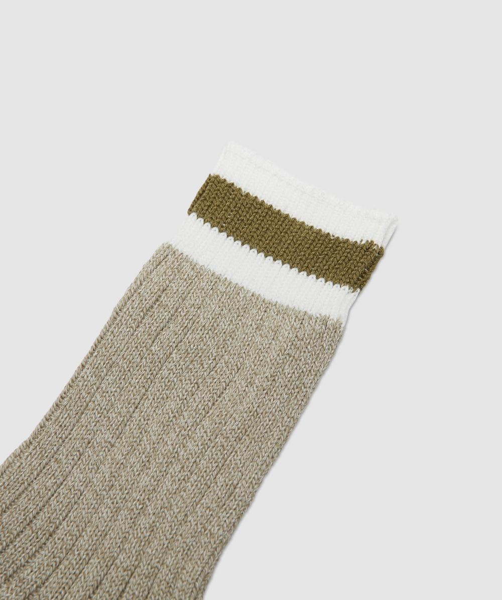 Tuck cuff stripe crew sock - 2