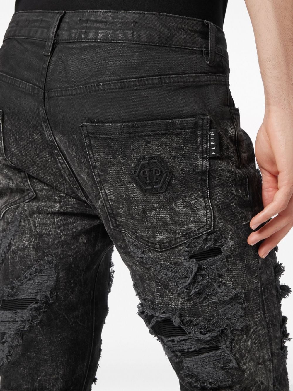 mid-rise distressed jeans - 5