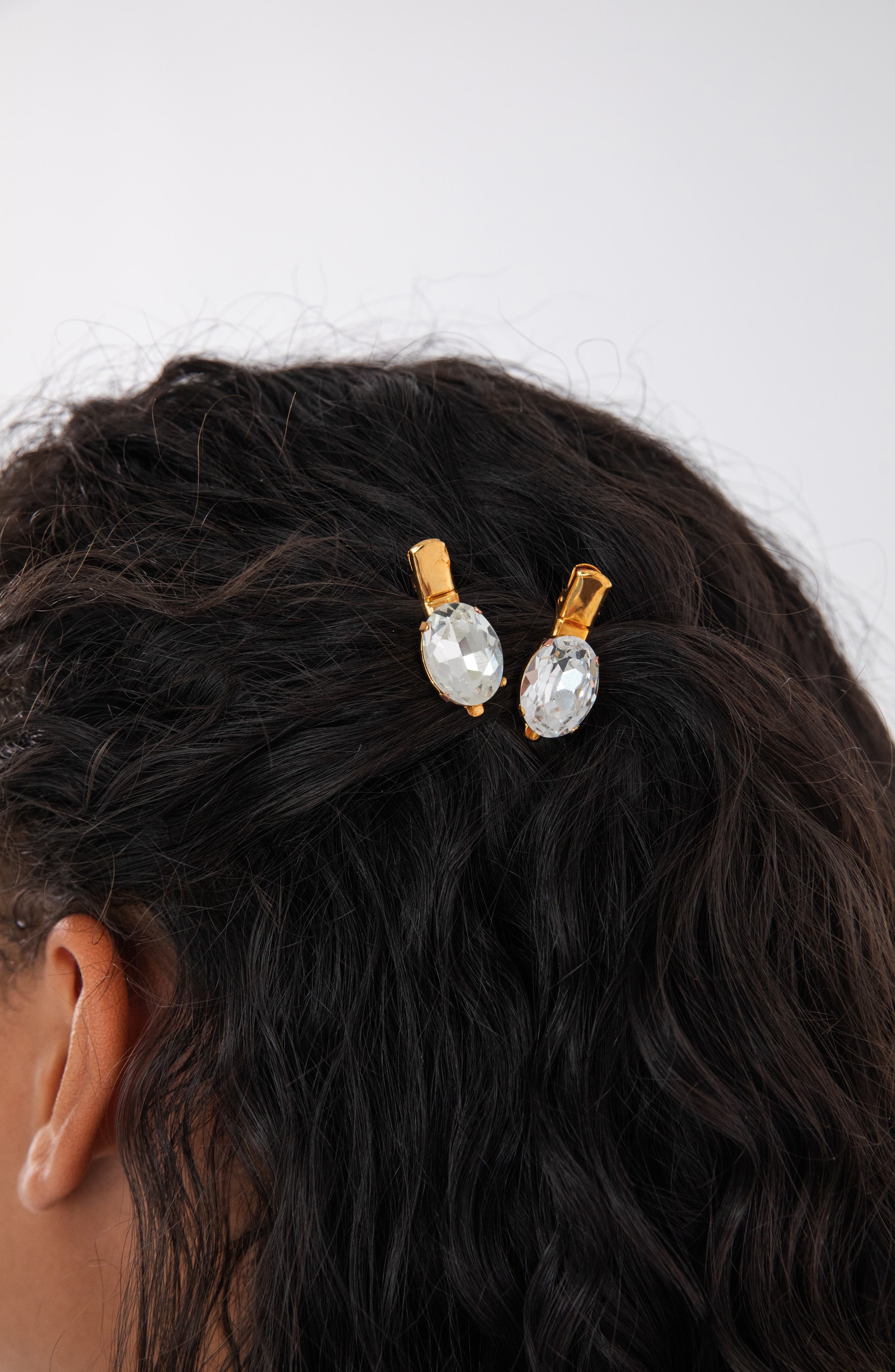Jennifer Behr Set of 2 Kara Crystal Hair Clips in Crystal Antique Gold at Nordstrom - 7