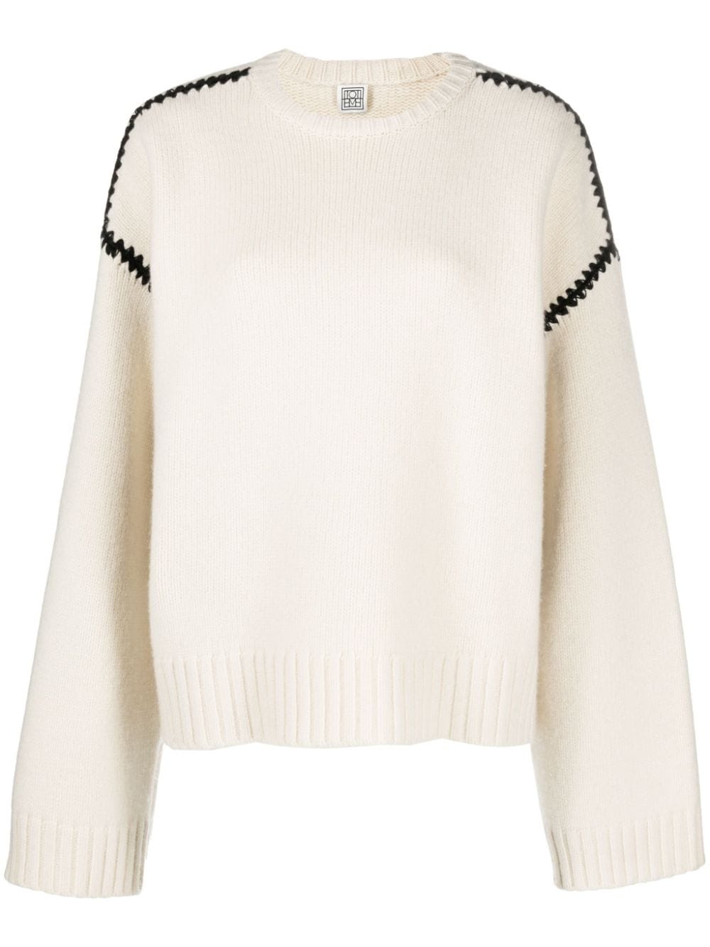 whipstitched wool jumper - 1