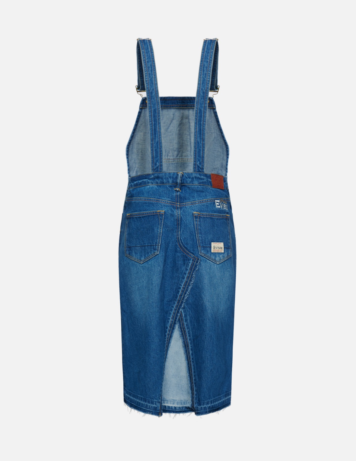 SEAGULL EMBROIDERED DENIM DUNGAREE DRESS - 2