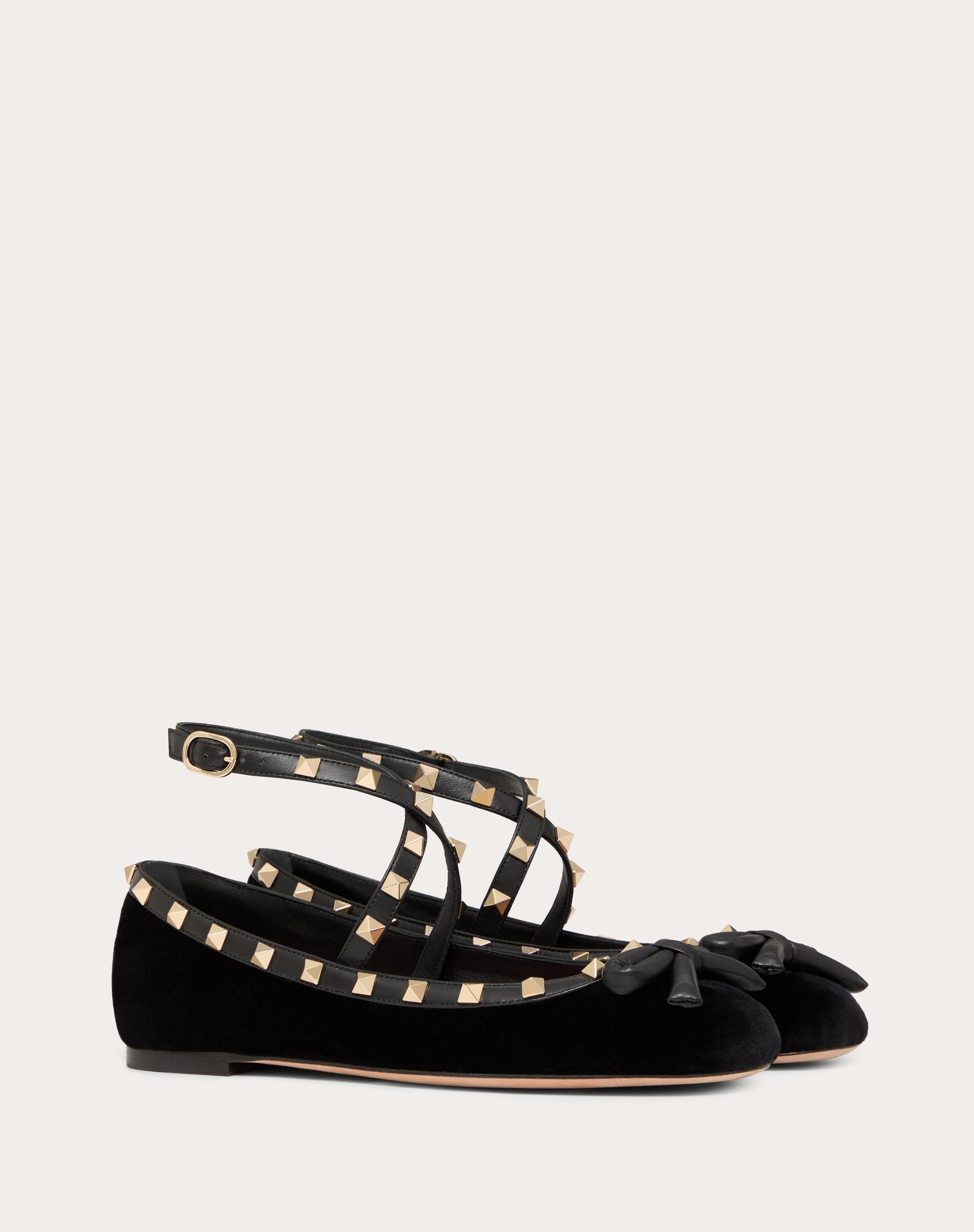 ROCKSTUD VELVET BALLERINA - 2