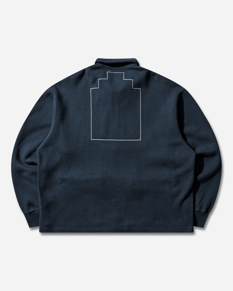 Cav Empt Men's DBL Knit Collared Zip Up Sweatshirt Navy outlook