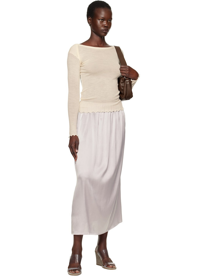 BASERANGE Beige Disc Long Sleeve T-shirt outlook
