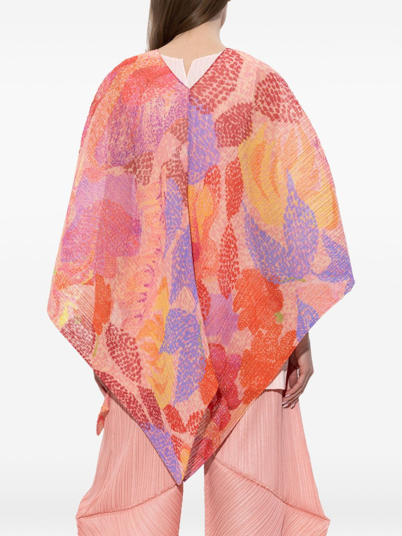 pleated floral print poncho 4