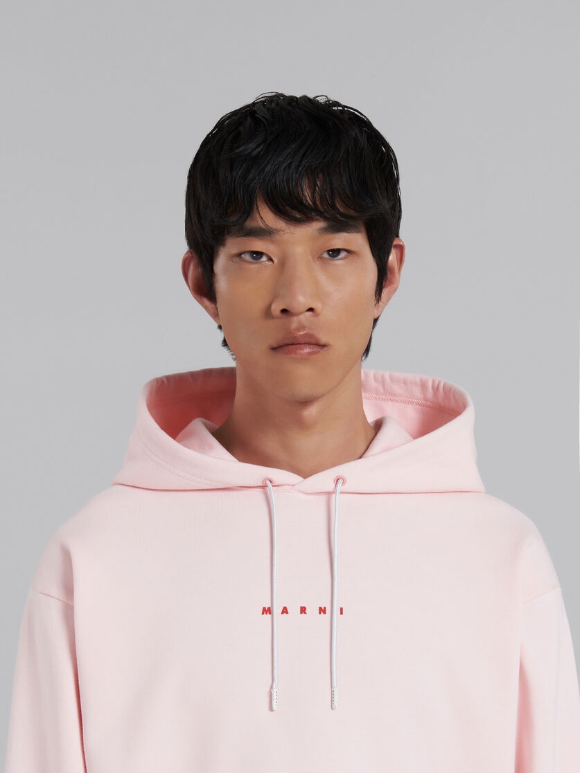 PINK BIO COTTON HOODIE WITH MARNI PRINT - 4