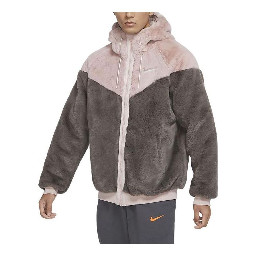 Men's Nike Sportswear Windrunner Drawstring Fleece Stay Warm Colorblock Logo Hooded Jacket DH6683-28 - 1