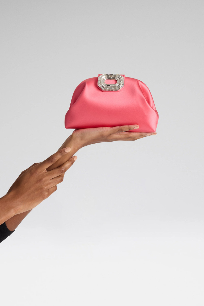 CAMELIA CLUTCH CORAL SATIN 5