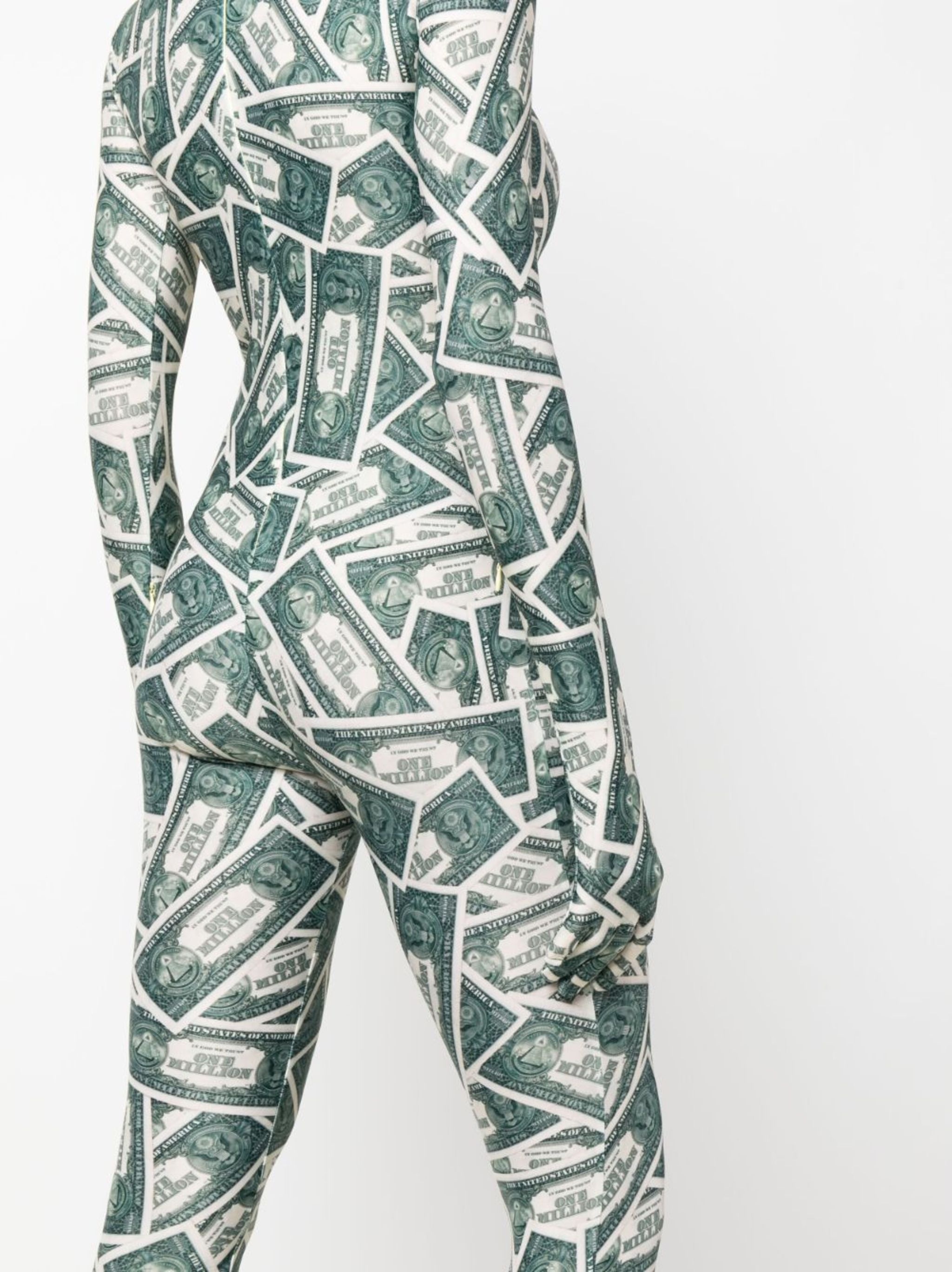 money-print full-length stretch jumpsuit - 5