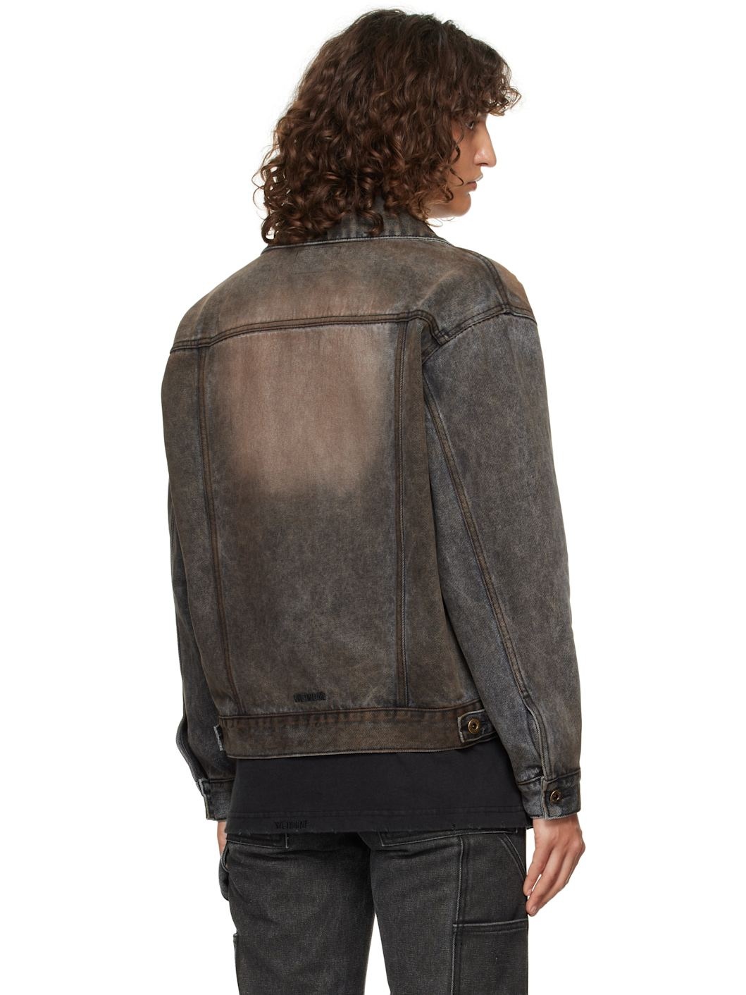 Black Washed Denim Jacket - 3