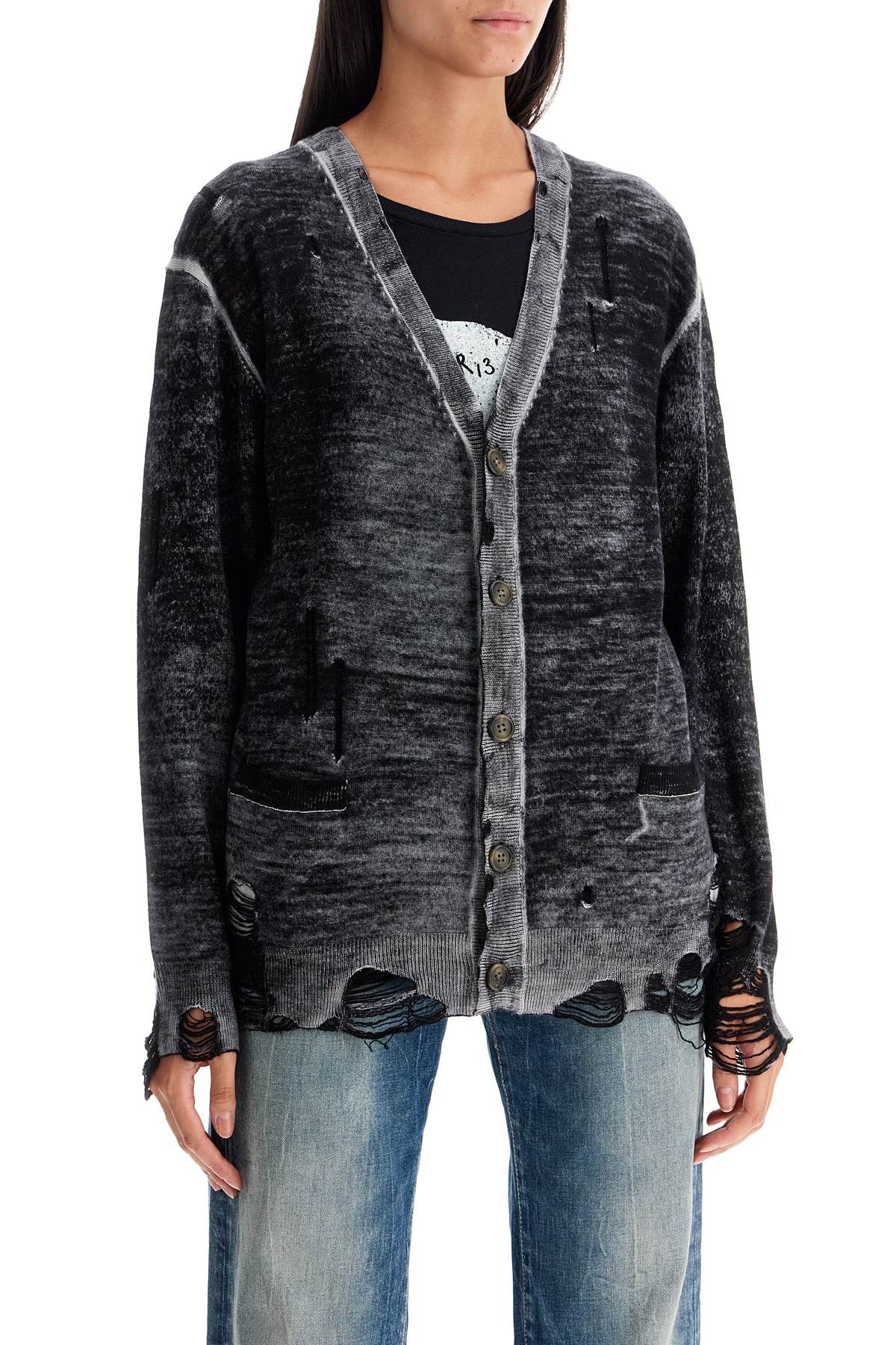 DISTRESSED DETAIL CARDIGAN WITH - 3