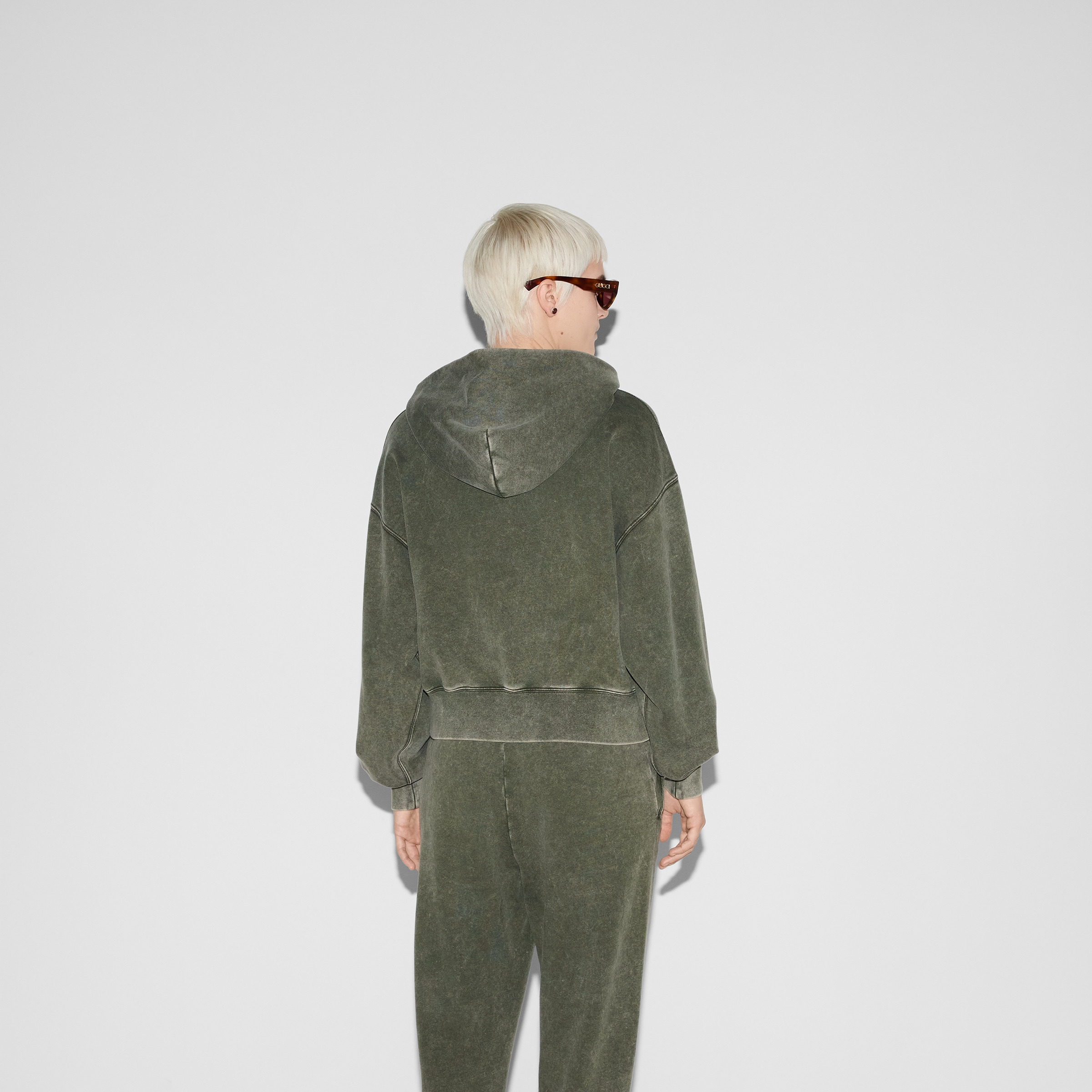 Embroidered cotton jersey hooded sweatshirt - 4