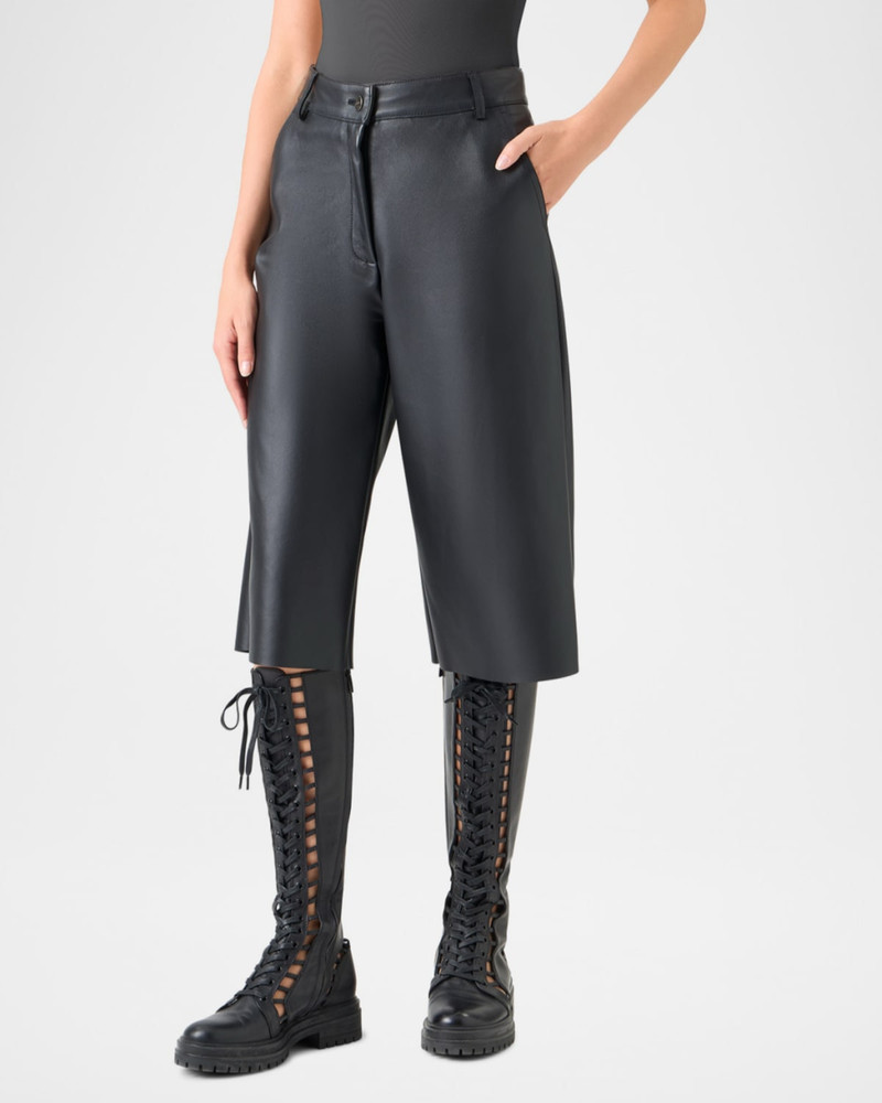 AKRIS Finny Leather Bermuda Shorts outlook