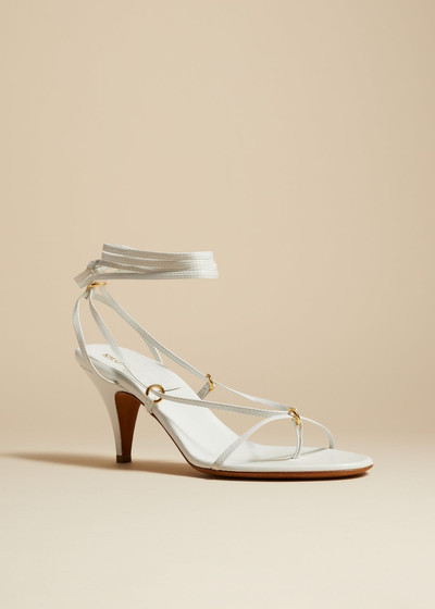 KHAITE The Marion Sandal in Optic White Leather outlook