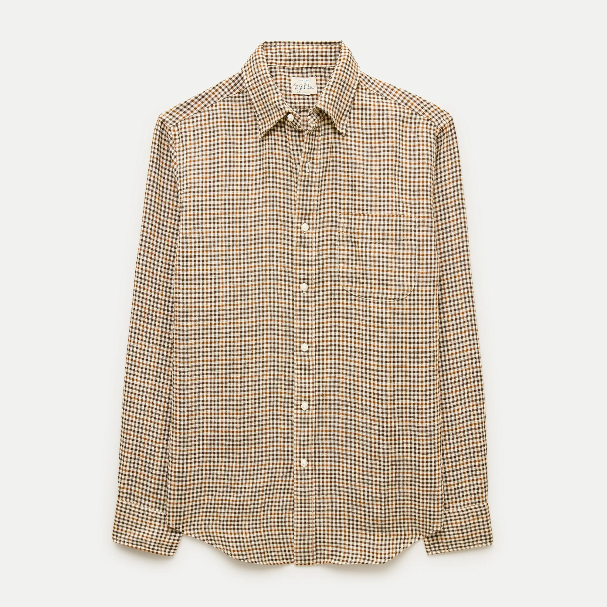 Linen point-collar shirt - 1