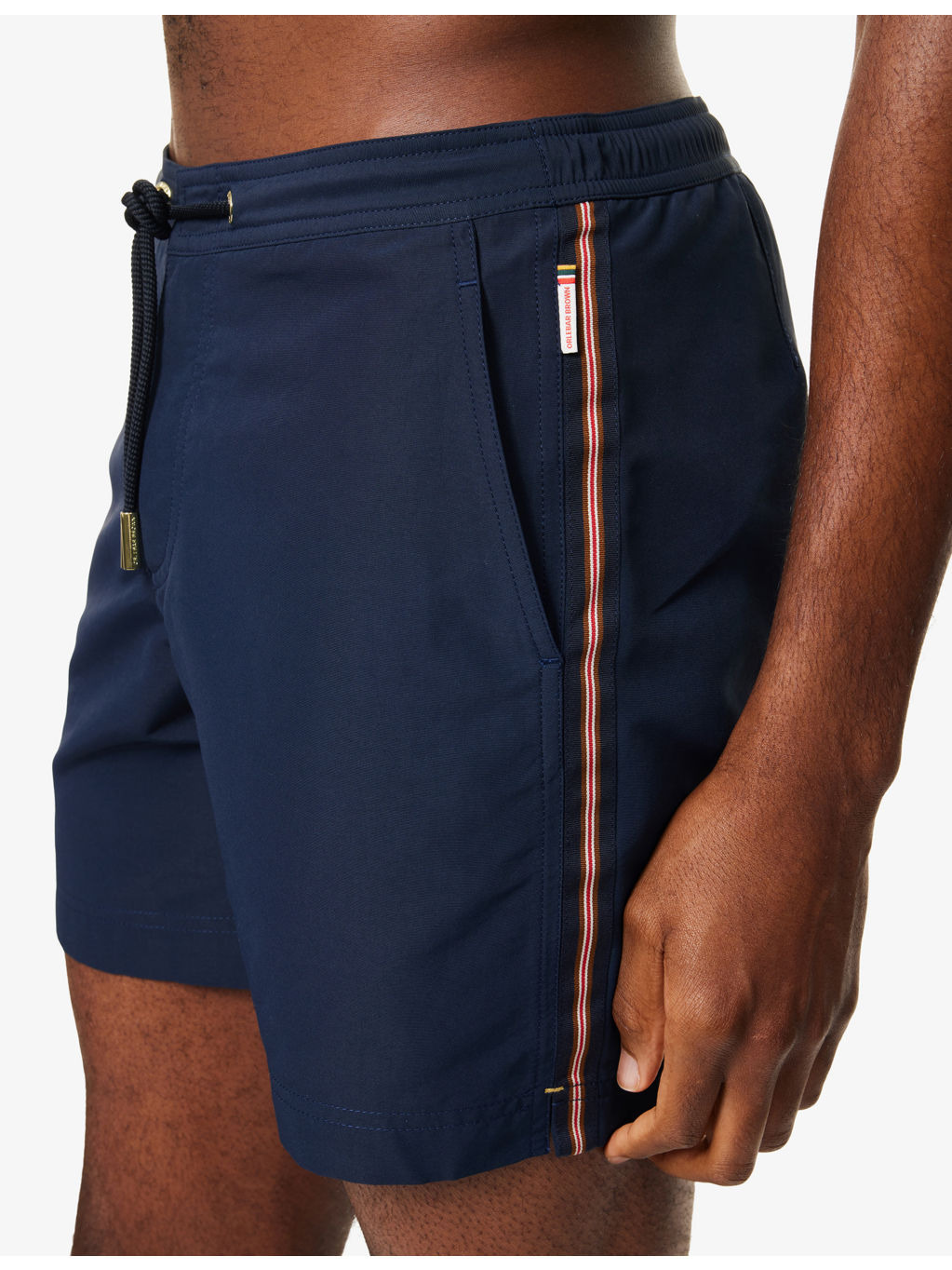 Bulldog Striped-Trim Swim Shorts - 5