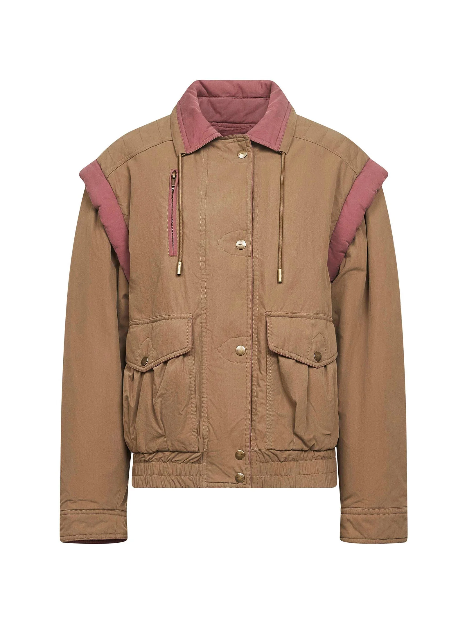 Marant Etoile Women Green Cotton Detachable Sleeves Desha Jacket - 1