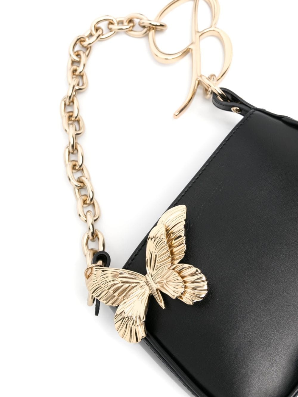 butterfly-charm leather shoulder bag - 3