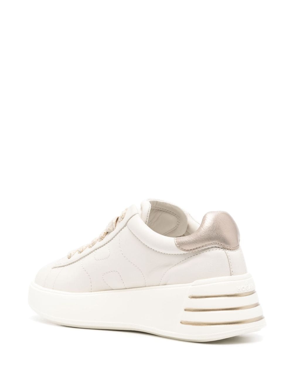crystal-embellished leather sneakers - 3