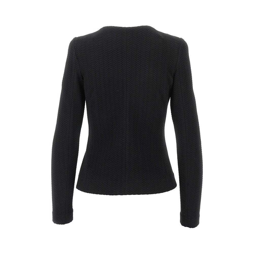 CHEVRON EMBOSSED JERSEY JACKET - 3
