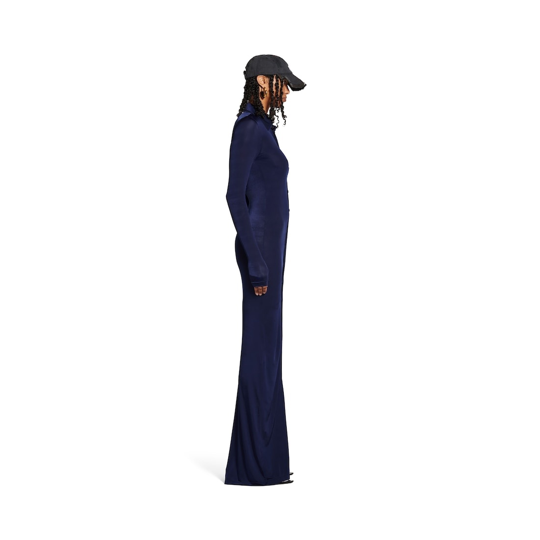 Women's Stretch Maxi Dress in Dark Navy - 3