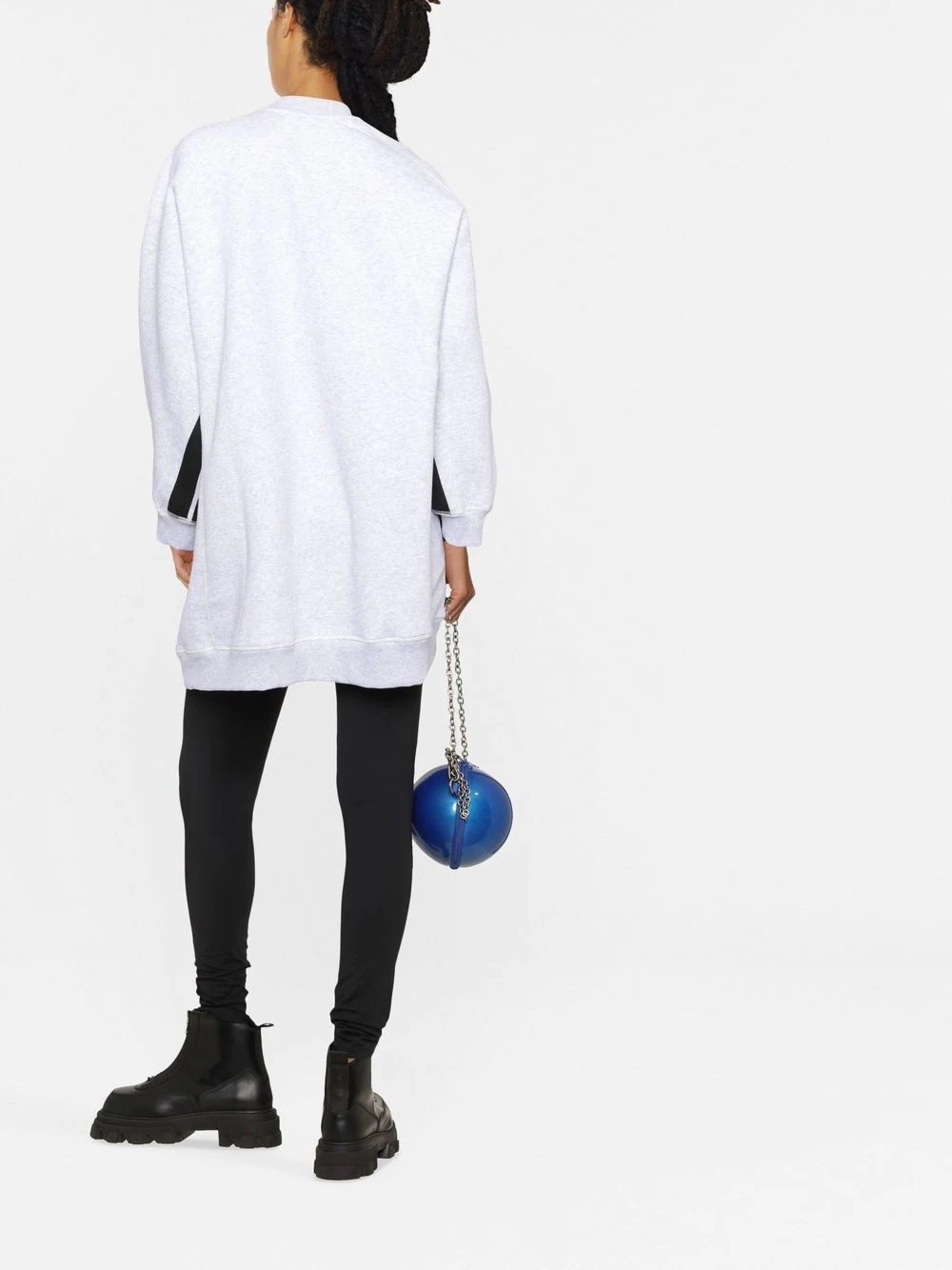 side-stripe oversized sweatshirt - 4
