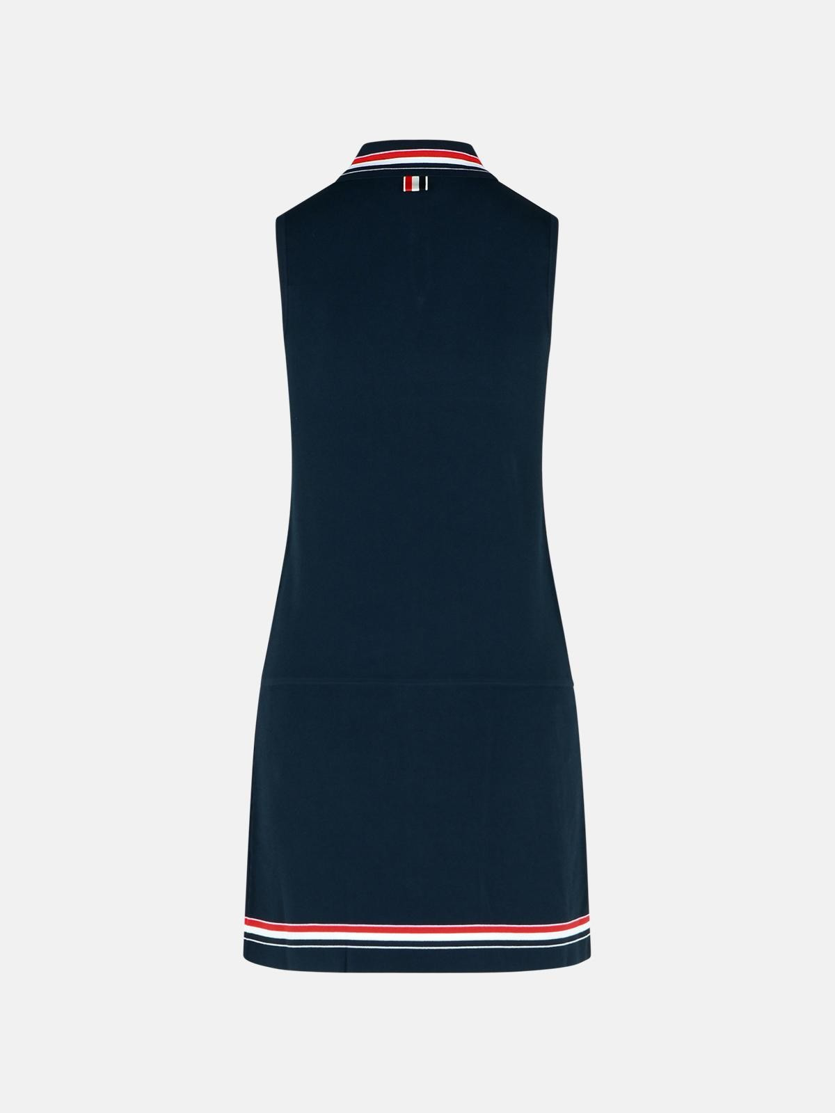 'TENNIS' DRESS IN NAVY VISCOSE BLEND - 3