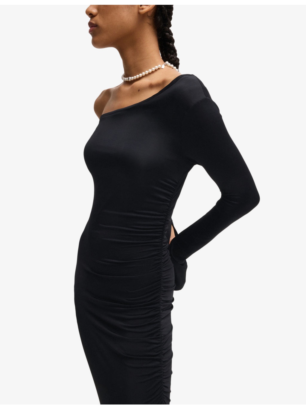 Long-sleeved split-hem stretch-jersey maxi dress - 5