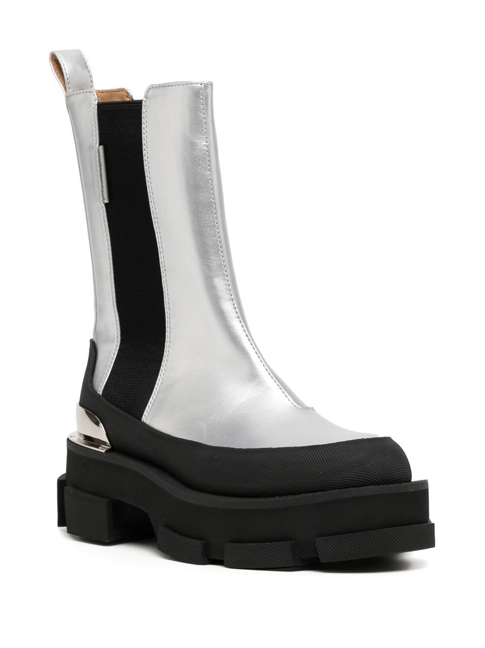 metallic leather ankle boots - 2