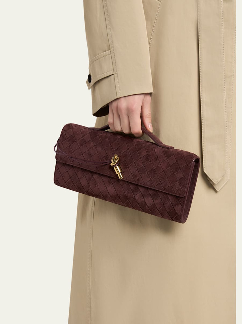 Bottega Veneta Andiamo Leather Clutch Bag outlook