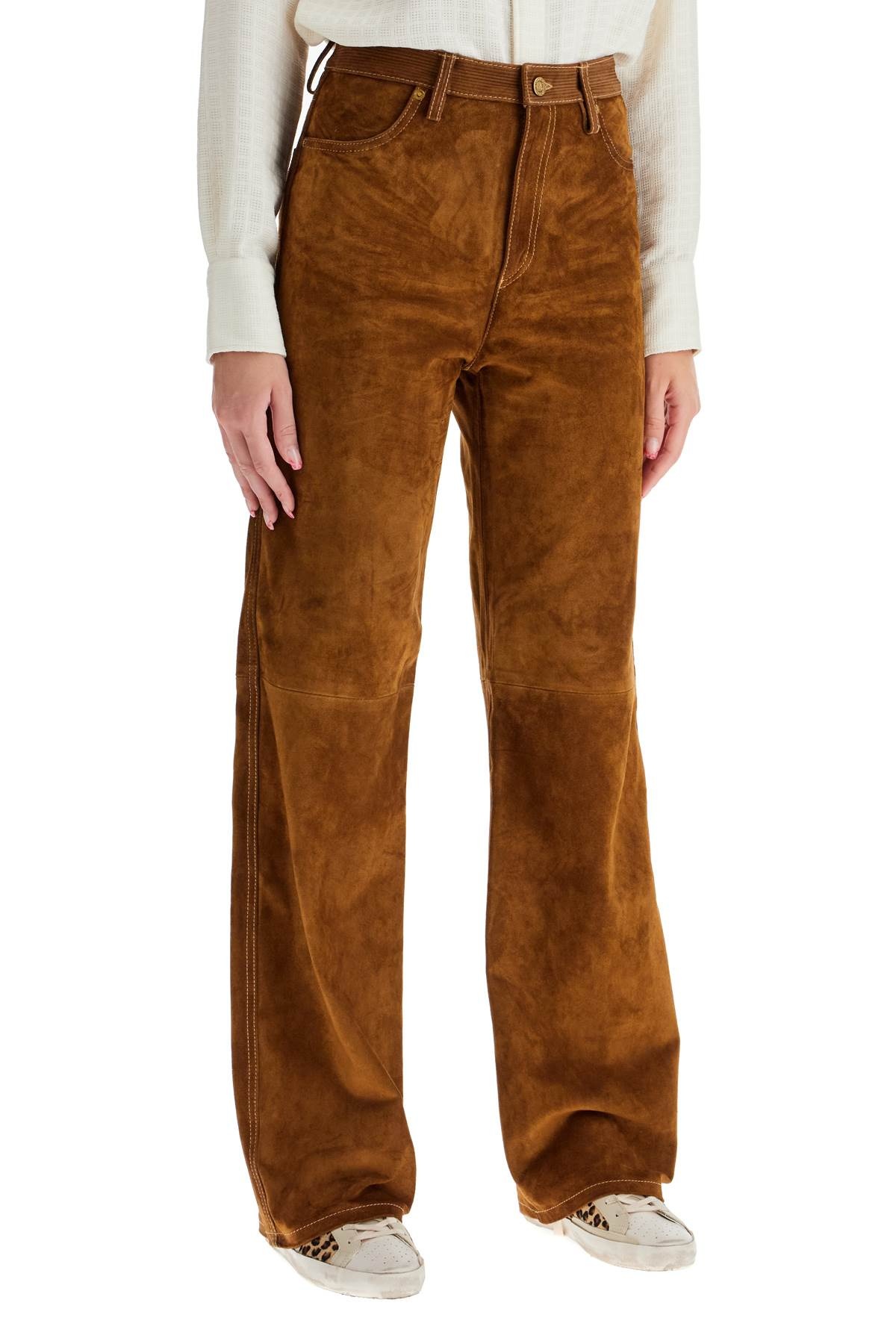 Golden Goose Suede Leather Pants For Men Women - 2