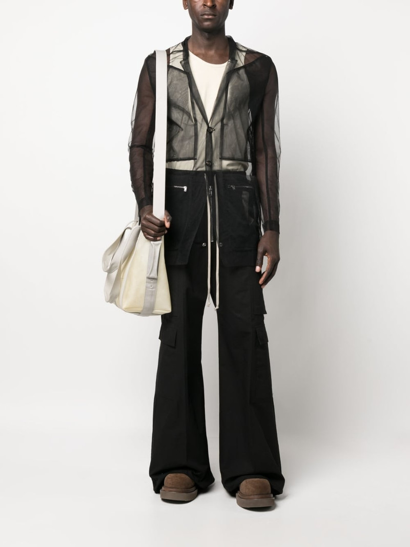 Rick Owens sheer buttoned shirt outlook