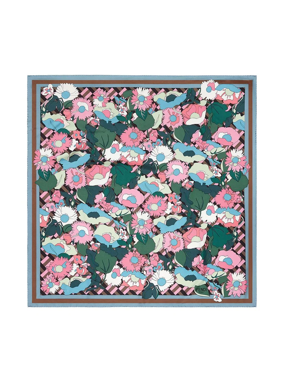 floral print silk foulard - 2