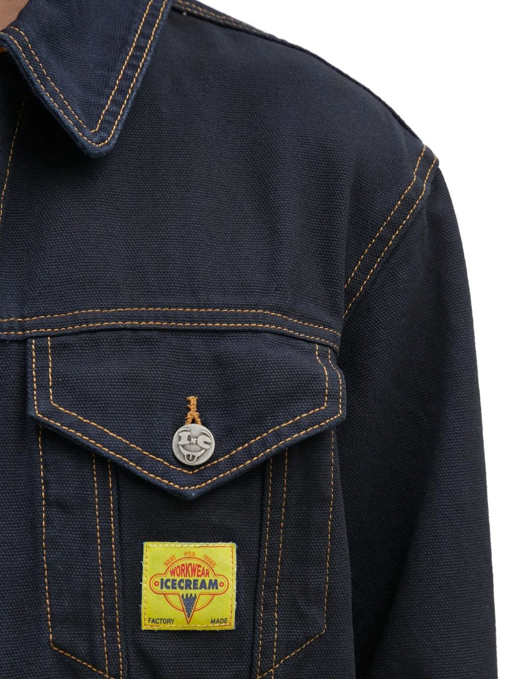 contrast-stitch denim jacket - 4