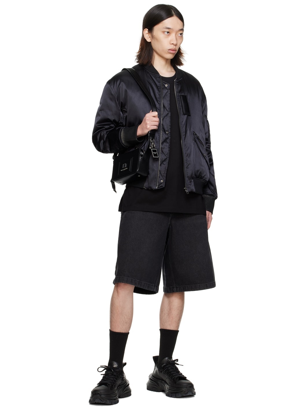 Black Embroidered T-Shirt - 4