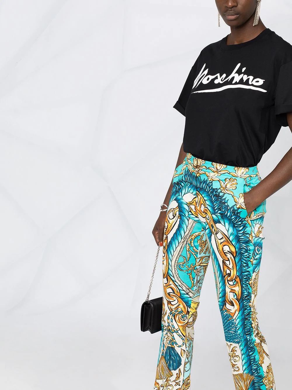 baroque-print trousers - 5