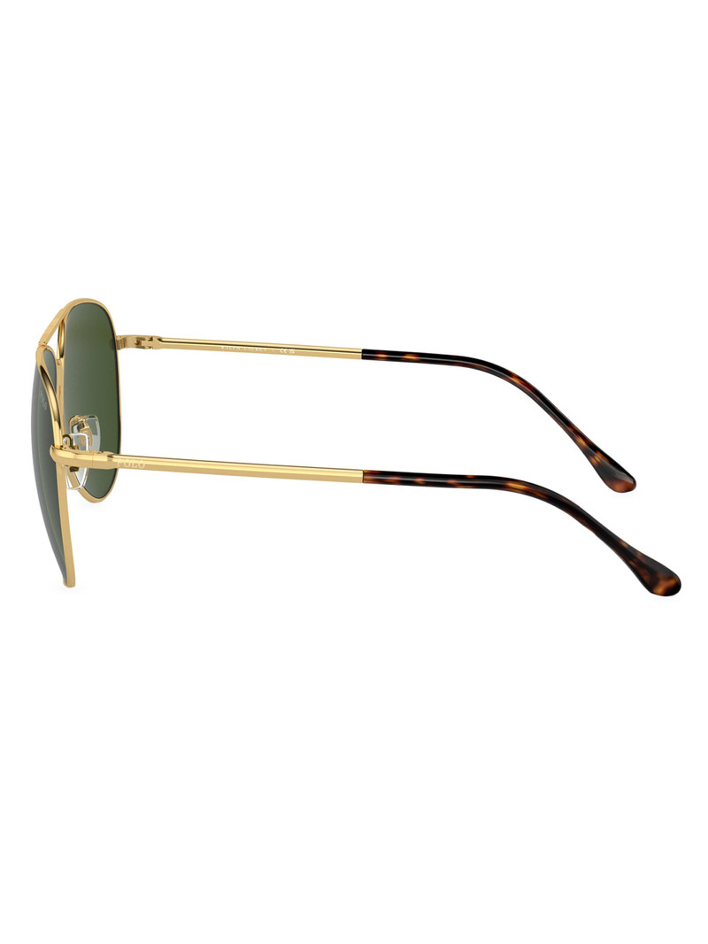 Men's 62MM Aviator Sunglasses - Gold 4