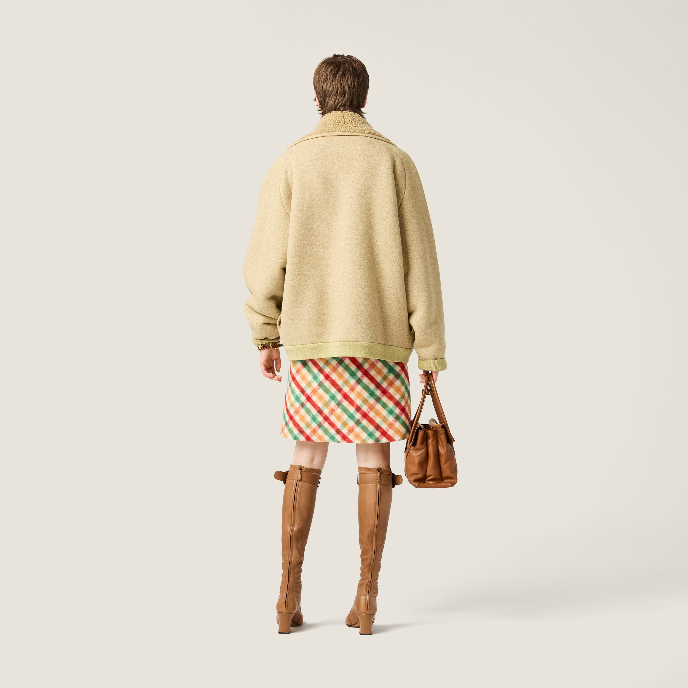 Diagonal check skirt - 3