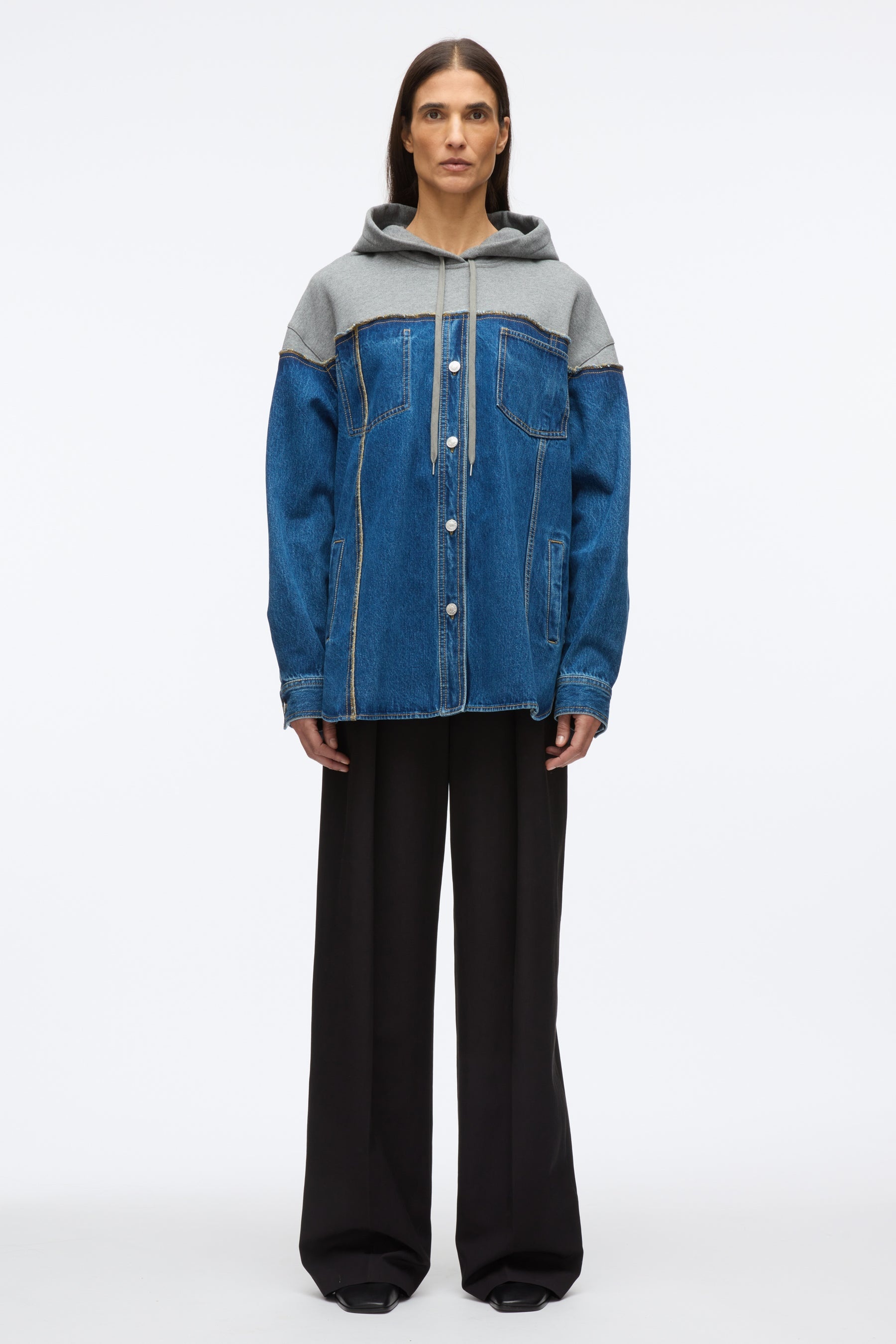 Hybrid Denim Hoodie - 2