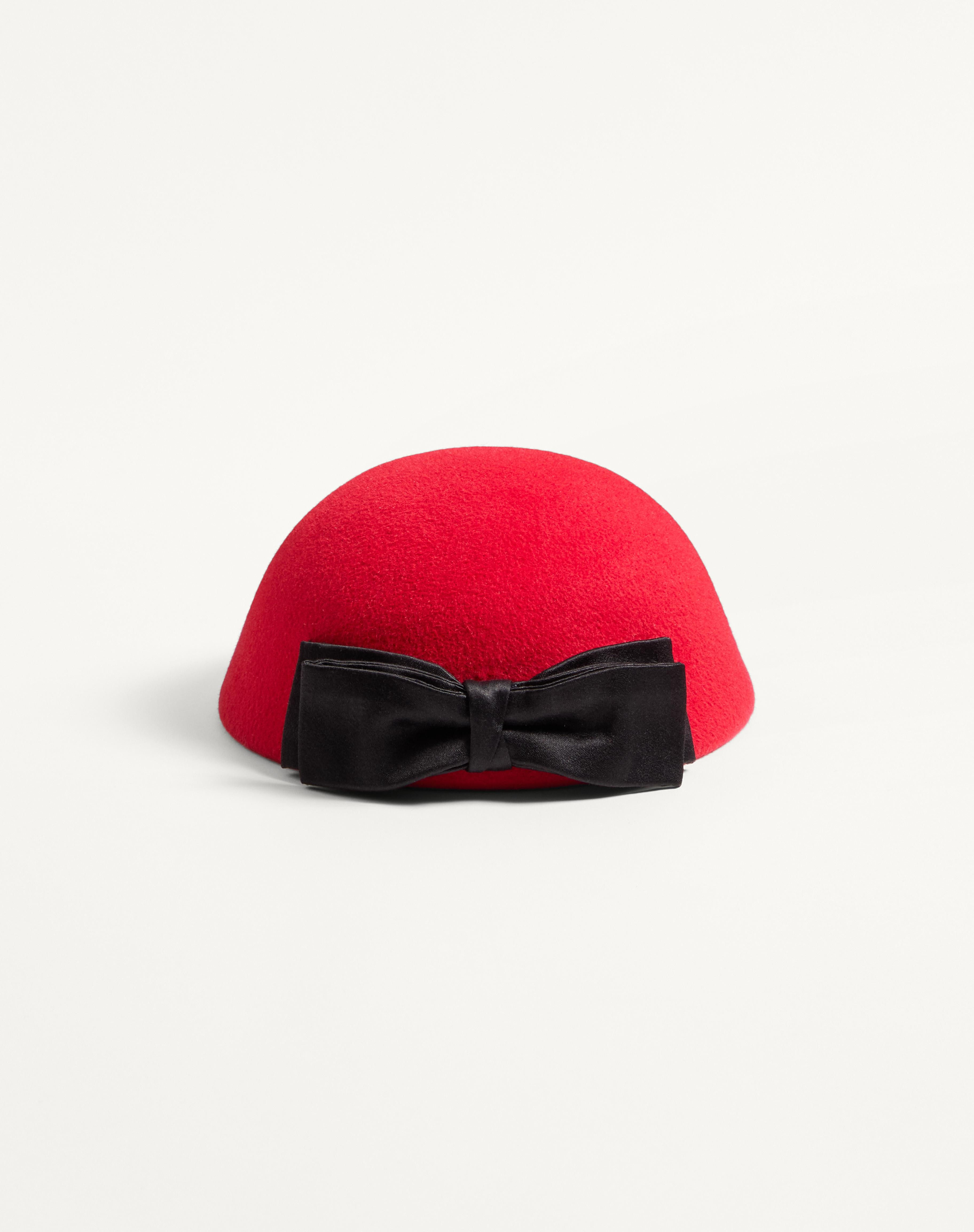 VLOGO SIGNATURE HAT IN LAPIN FABRIC WITH SATIN BOW - 1