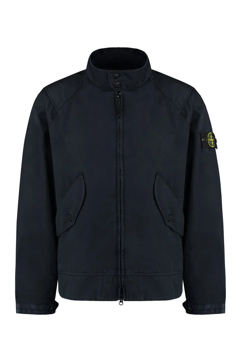 STONE ISLAND ZIPPERED COTTON JACKET - 1