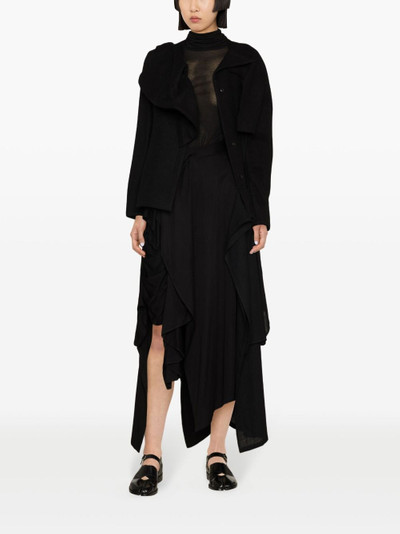 Yohji Yamamoto ruffled-detail asymmetric maxi skirt outlook