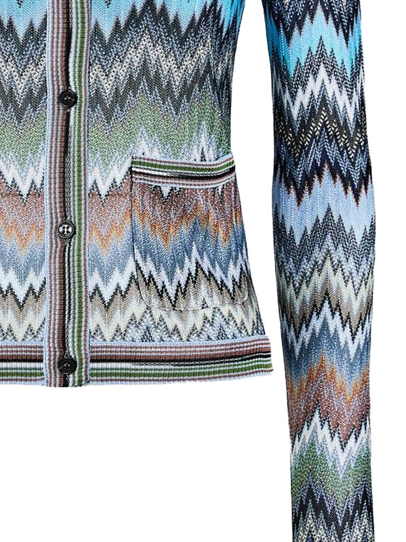 Missoni button-fastening patch-pockets patterned cardigan outlook